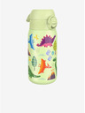 ION8 Svetlo zelena vzorčasta nerjavna steklenica Ion8 Leak Proof Dinozavri (400 ml)