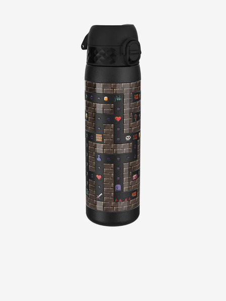 ION8 Črna vzorčasta nerjavna steklenica Ion8 Leak Proof Gamer (600 ml)