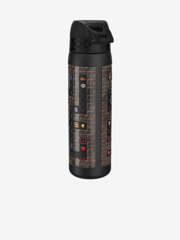 ION8 Črna vzorčasta nerjavna steklenica Ion8 Leak Proof Gamer (600 ml)