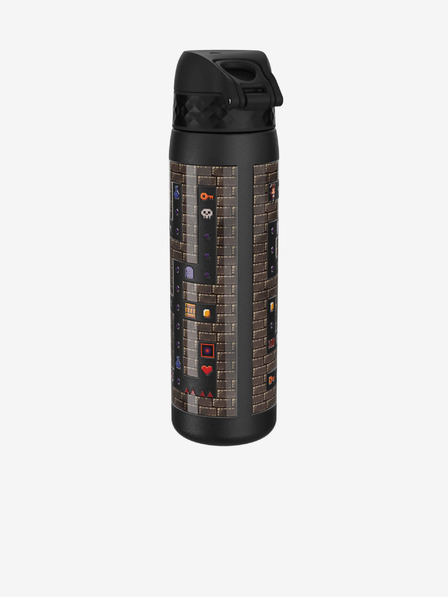 ION8 Črna vzorčasta nerjavna steklenica Ion8 Leak Proof Gamer (600 ml)
