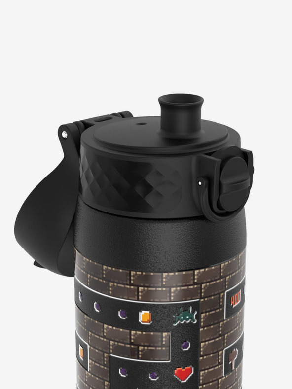 ION8 Črna vzorčasta nerjavna steklenica Ion8 Leak Proof Gamer (600 ml)