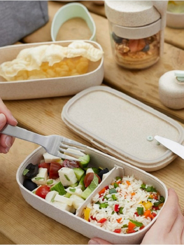 Lékué Kremni škatla za malico Lékué LunchBox To Go Organic (1000 ml)