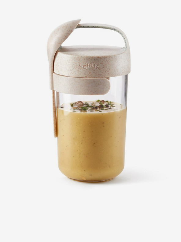 Lékué Lékué Jar To Go Ekološka smetana za prigrizke z žličko (600 ml)