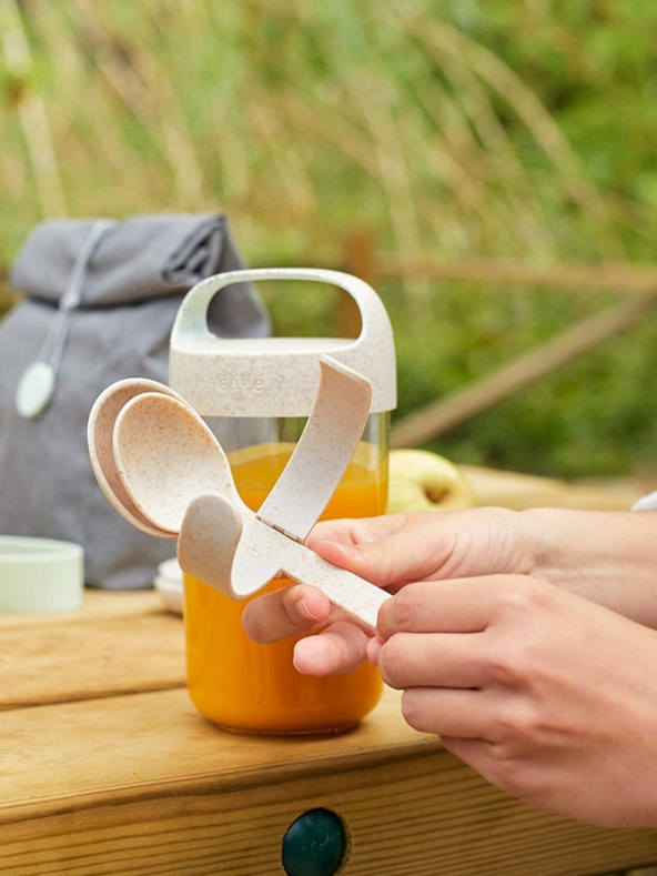 Lékué Lékué Jar To Go Ekološka smetana za prigrizke z žličko (600 ml)