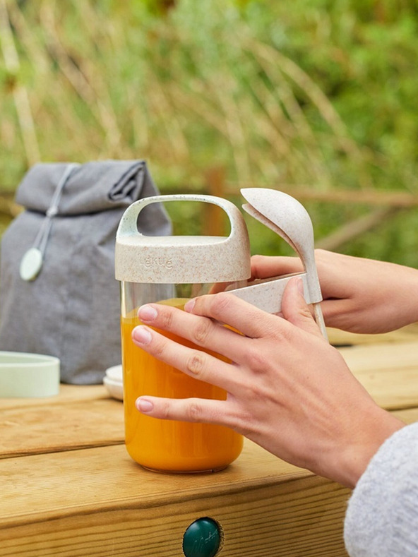 Lékué Lékué Jar To Go Ekološka smetana za prigrizke z žličko (600 ml)