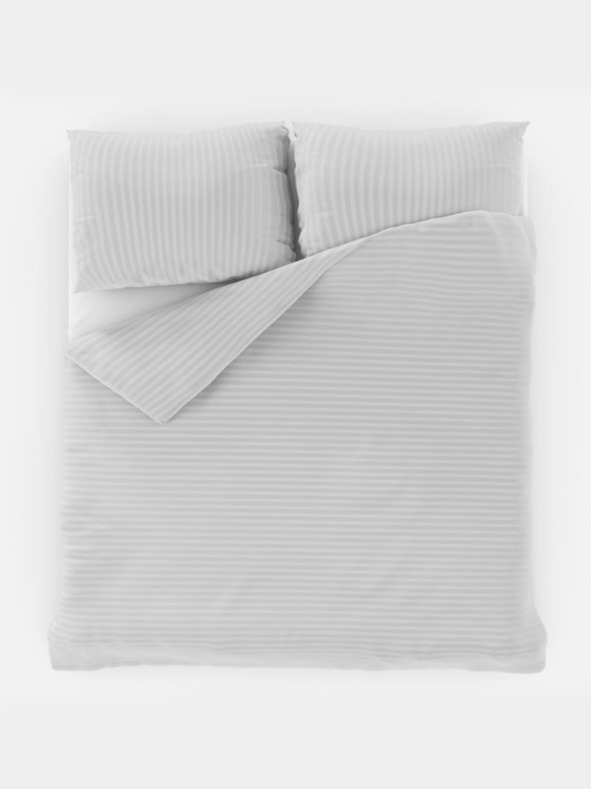 Kvalitex Satenasto posteljno perilo s črtami 140x200, 70x90cm BELO