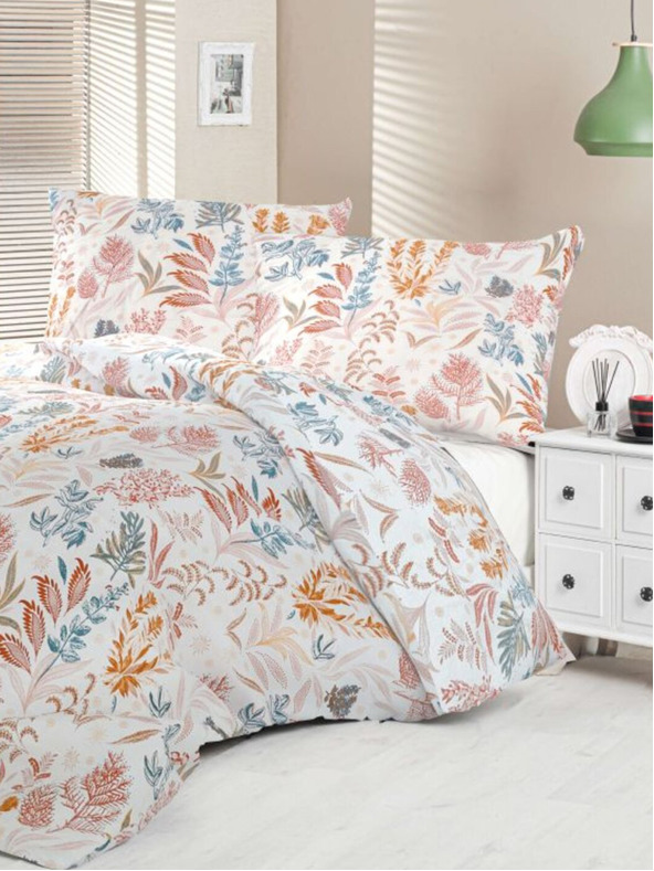 Kvalitex Satenasta francoska prevleka Luxury Collection 1+2, 220x200, 70x90cm Coral garden Kvalitex