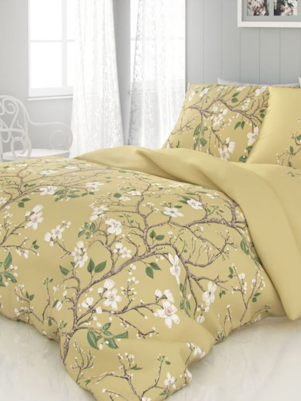 Kvalitex Satenasto francosko posteljno perilo LUXURY COLLECTION 1+2, 220x200, 70x90cm SPRING gold