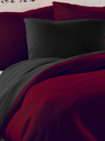 Kvalitex Svileni francoski komplet posteljnine LUXURY COLLECTION 1+2, 220x200, 70x90cm vinsko rdeče / črne Kvalitex