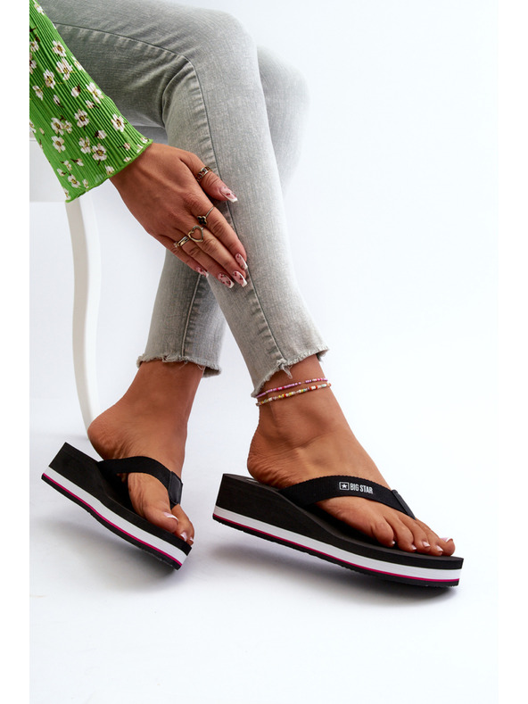 BIG STAR SHOES Ženski natikači naklinu Big Star Black Velikost: