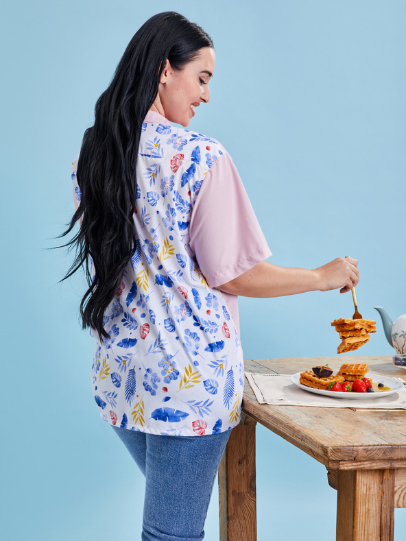 ZOOT.collab Rožnata ženska srajca s cvetličnim hrbtom iz kolekcije BESKY by ZOOT