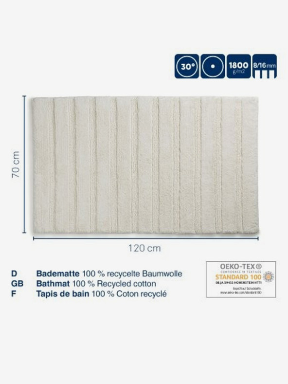 Kela Kopalniška preproga Megan 100% bombaž mahovno zelena 120,0x70,0x1,6cm KELA