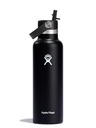 Hydro Flask Termalna steklenica Hydro Flask iz nerjavečega jekla Standard Mouth Straw Cap 21 oz (621 ml), črna