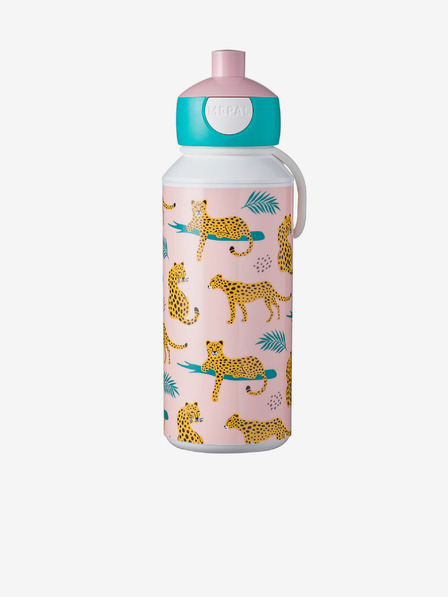 Mepal Turkizno-rožnata otroška steklenica Mepal Campus Leopard 400 ml
