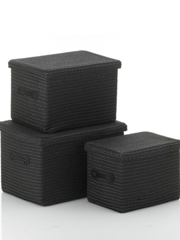 Kela Komplet košar RIMOSSA 3 kosi črna KELA