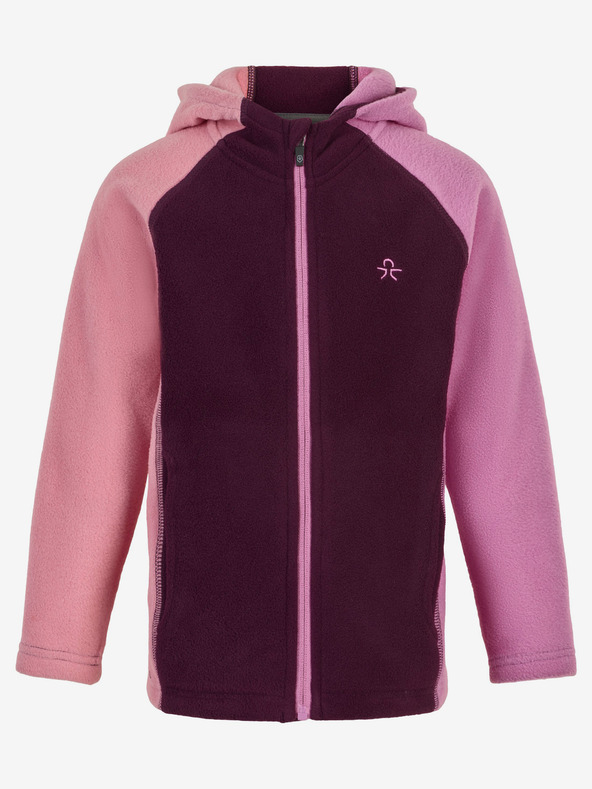 Color Kids Roza in vijolična dekliška lahka jakna s kapuco Color Kids