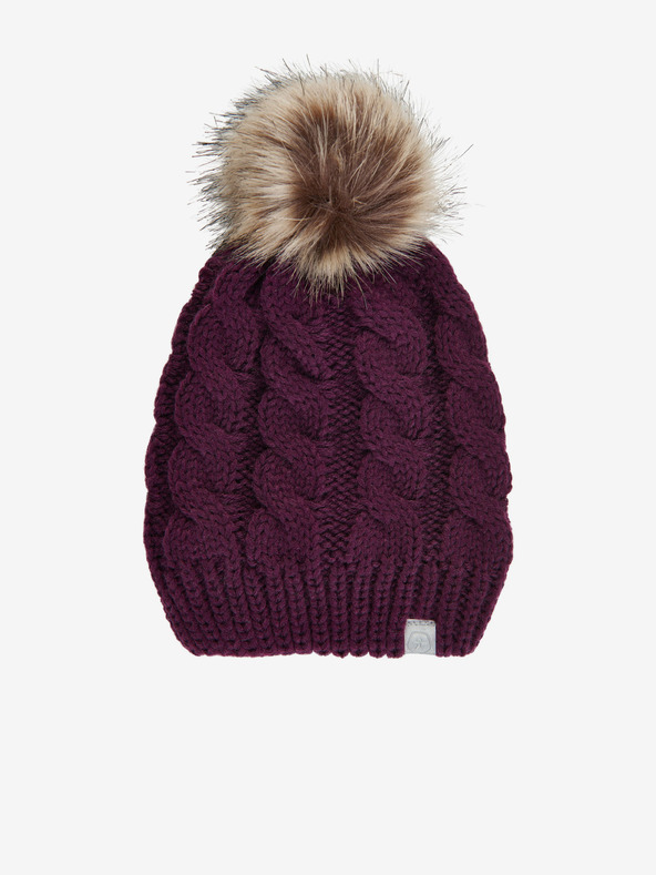 Color Kids Vijolična dekliška zimska kapa s pompom in mešanico volne Color Kids