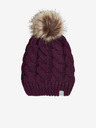 Color Kids Vijolična dekliška zimska kapa s pompom in mešanico volne Color Kids