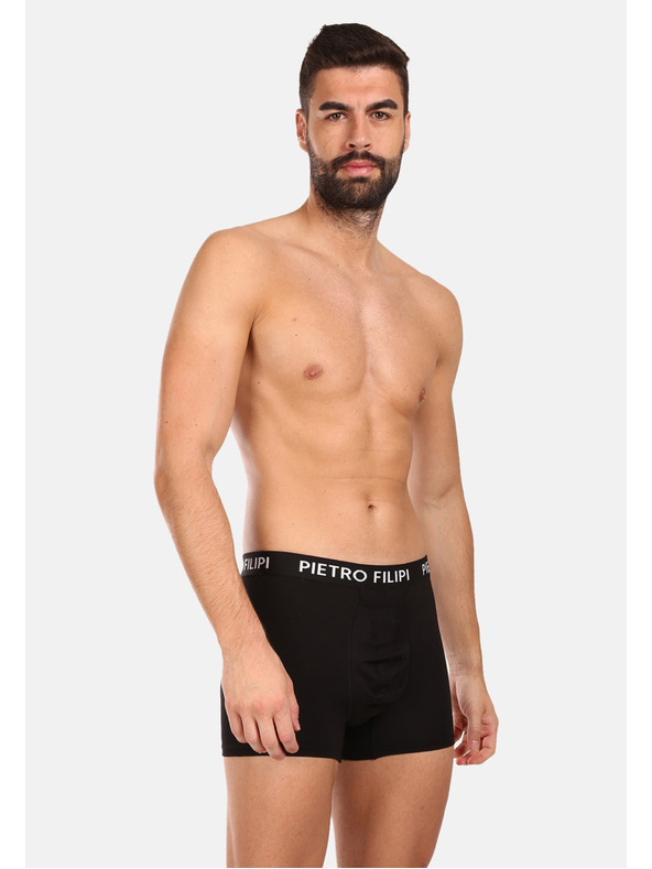 Pietro Filipi Komplet dveh - moške bokserice Pietro Filipi, črne barve z držalom za kroglice