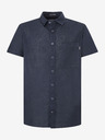 Pepe Jeans Temno modra moška lanena srajca s kratkimi rokavi Pepe Jeans