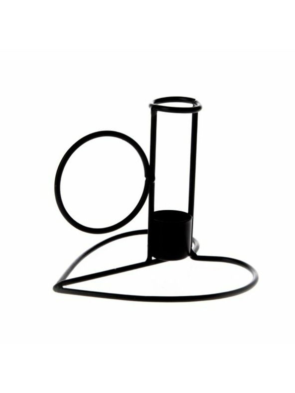 Casa de Engel Kovinski svečnik - srce, črna, 0/96