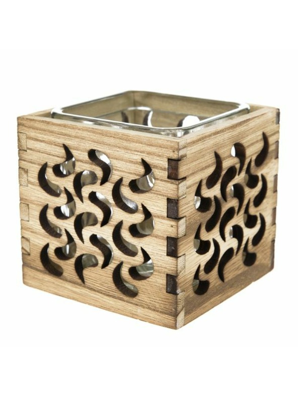 Casa de Engel Lesen svečnik s steklom - naravni, 0/40