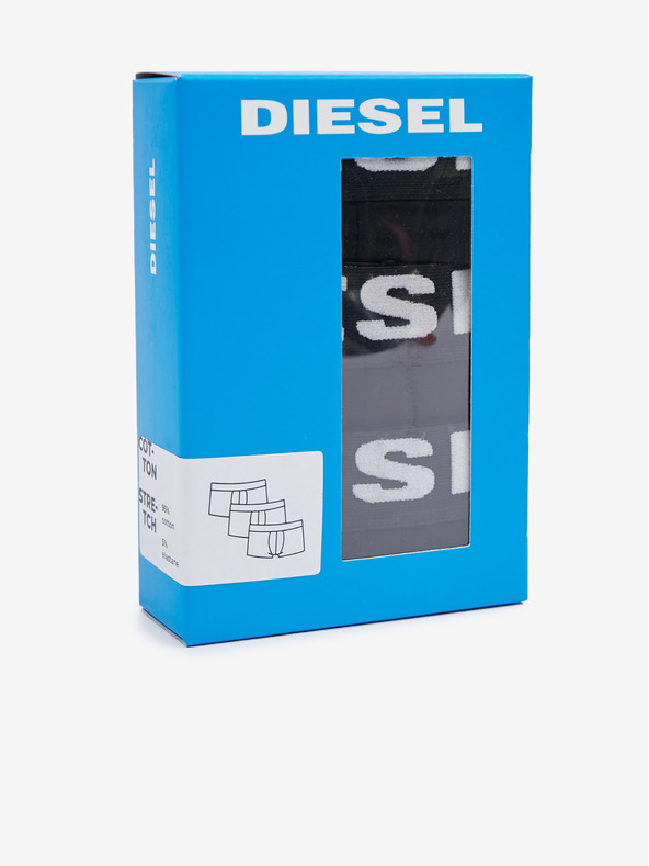 Diesel Komplet treh moških boksarskih hlač v črni barvi Diesel