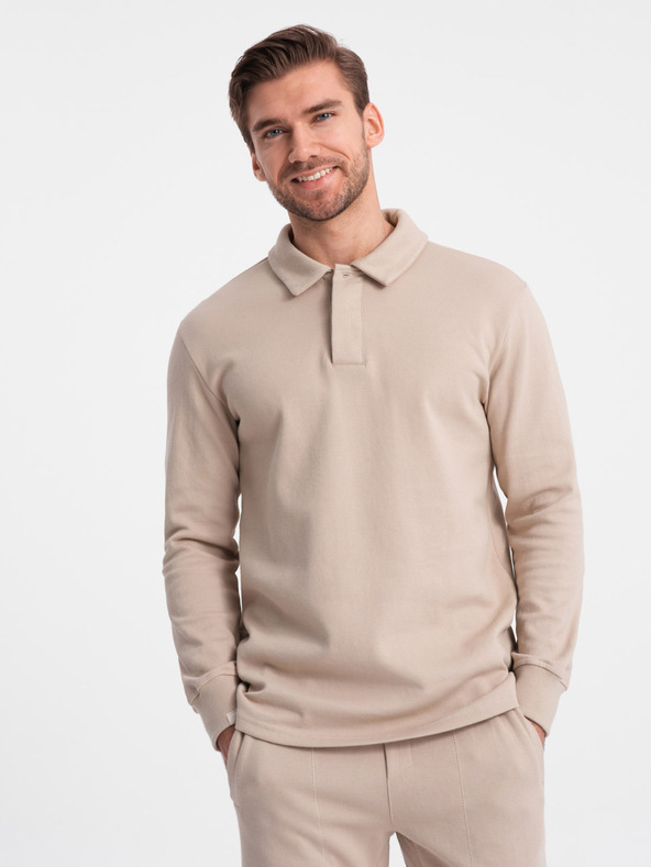 Ombre Clothing Bežna moška trenirka z ovratnikom polo majica + hlače Ombre Oblačila