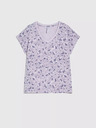 Moodo Vijolična bluza s cvetličnim vzorcem in V-izrezom Moodo