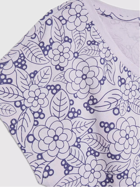 Moodo Vijolična bluza s cvetličnim vzorcem in V-izrezom Moodo