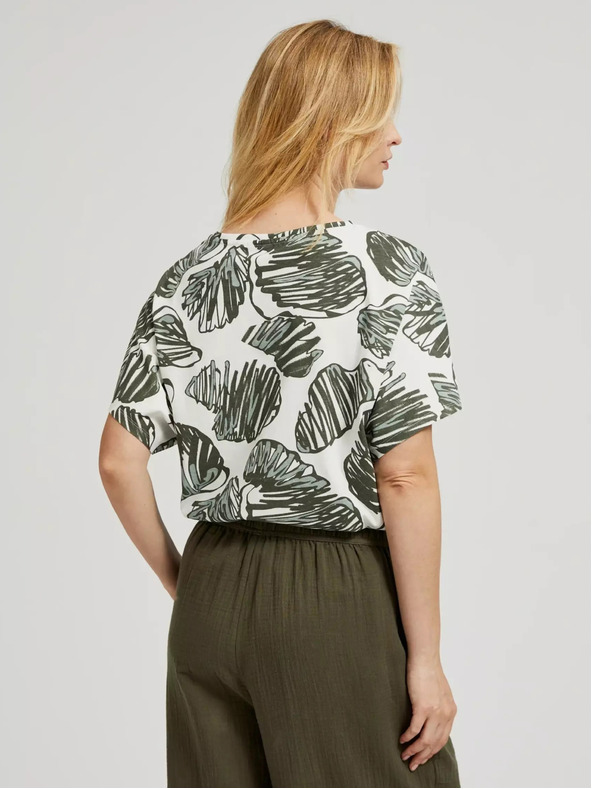 Moodo Zelena bluza s tropskim potiskom Moodo