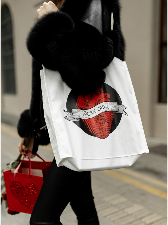 ZOOT.Original Bela platnena torba ZOOT Original Carrying Heart