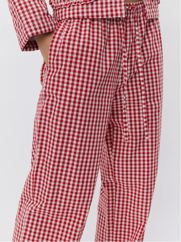 Sofie Schnoor Bele in rdeče ženske kariraste hlače Sofie Schnoor