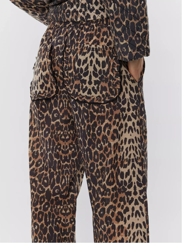 Sofie Schnoor Bež-rjave ženske hlače z leopardjim vzorcem Sofie Schnoor