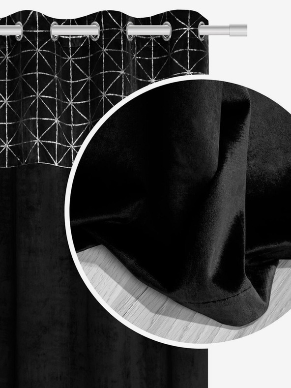 Edoti Žametna lesketajoča se zavesa - črna EDOTI
