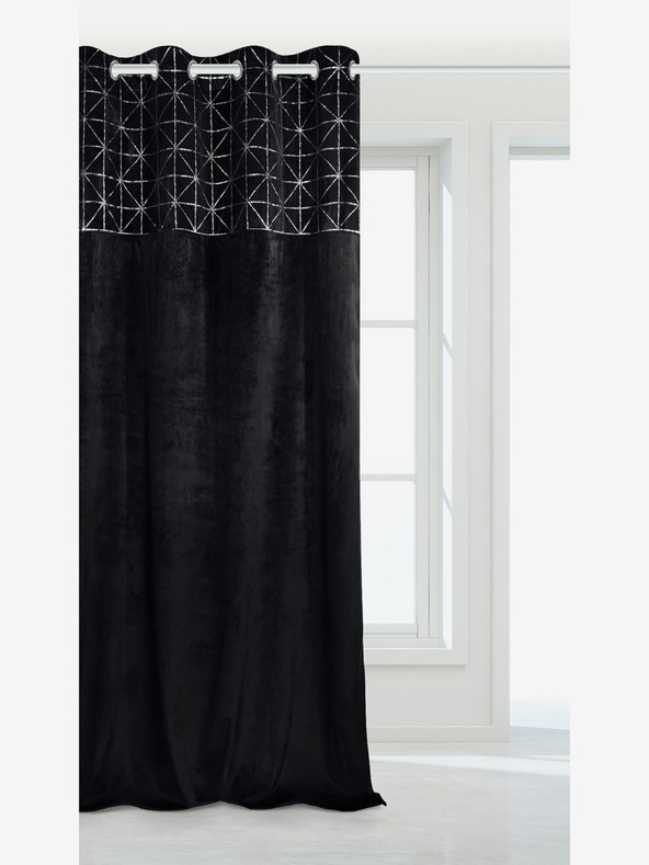 Edoti Žametna lesketajoča se zavesa - črna EDOTI