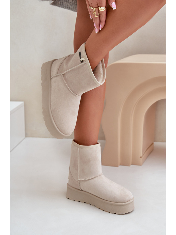 BIG STAR SHOES Ženski čevlji z visoko platformo Snows Big Star Light Beige