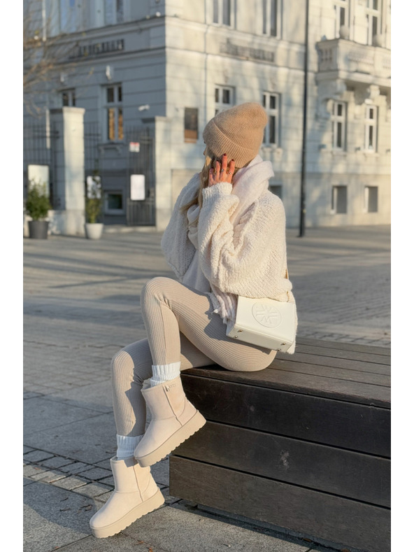 BIG STAR SHOES Ženski čevlji z visoko platformo Snows Big Star Light Beige