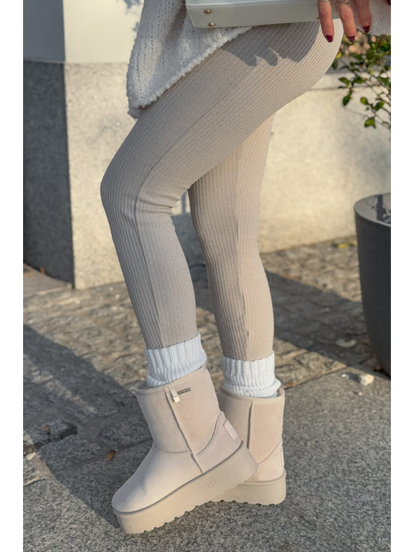 BIG STAR SHOES Ženski čevlji z visoko platformo Snows Big Star Light Beige