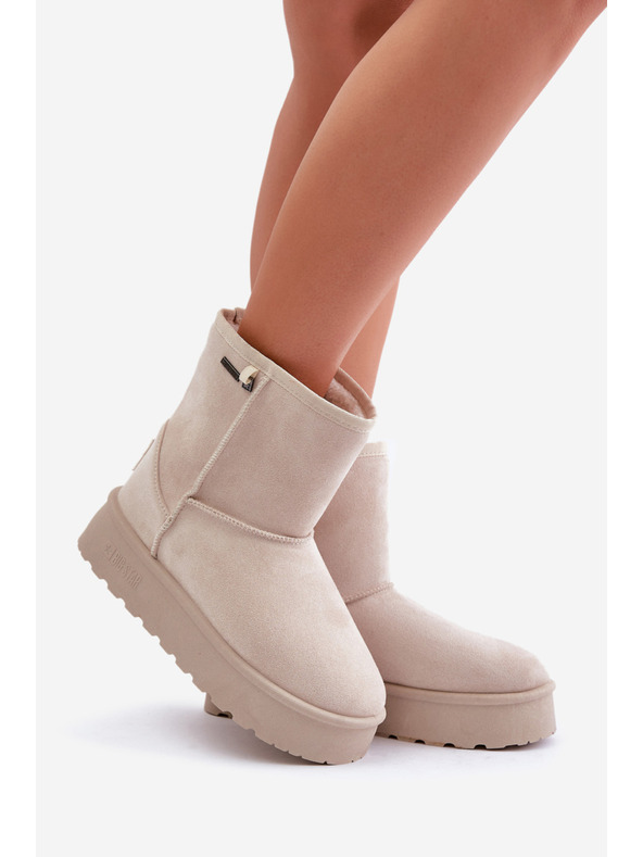 BIG STAR SHOES Ženski čevlji z visoko platformo Snows Big Star Light Beige