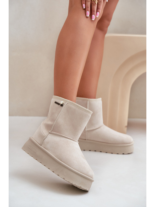 BIG STAR SHOES Ženski čevlji z visoko platformo Snows Big Star Light Beige