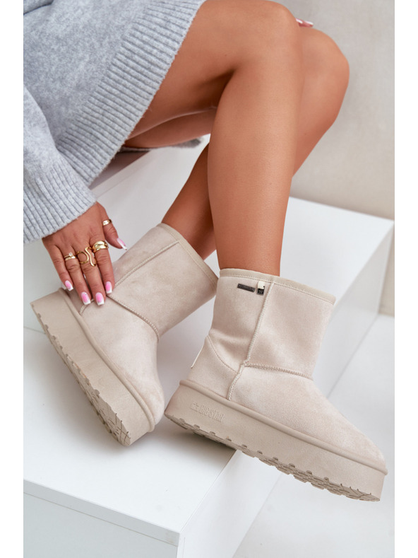 BIG STAR SHOES Ženski čevlji z visoko platformo Snows Big Star Light Beige