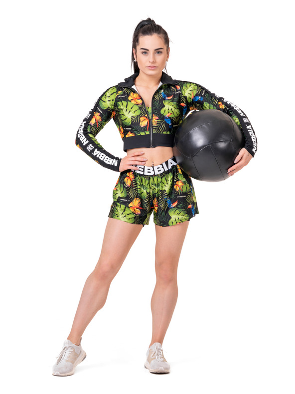 Nebbia Visokoenergijske ženske dvoslojne kratke hlače Nebbia 563 Jungle green