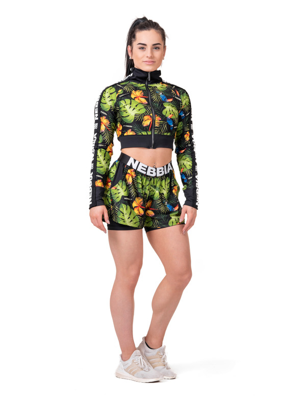 Nebbia Visokoenergijske ženske dvoslojne kratke hlače Nebbia 563 Jungle green