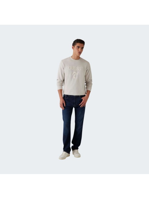 Guess Jeans Moška ecru jopica z izvezenim logotipom Guess jeans