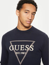 Guess Jeans Moški temno moder pulover big triangle logo Guess jeans