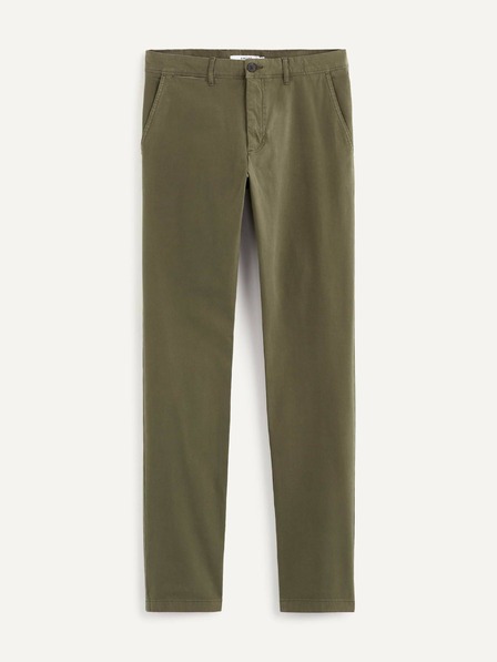 Celio Temno zelene moške hlače Celio