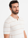 Ombre Clothing Moška polo majica iz viskoze s vodoravnimi črtami Ombre Clothing