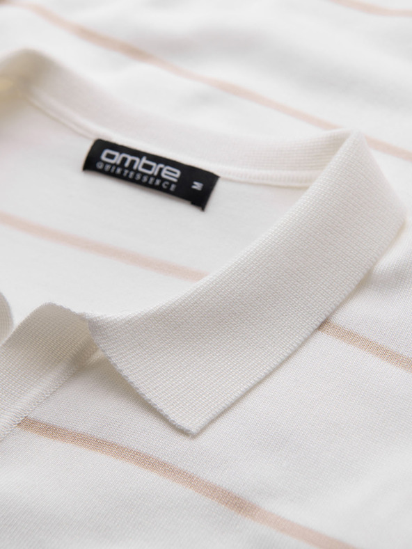 Ombre Clothing Moška polo majica iz viskoze s vodoravnimi črtami Ombre Clothing