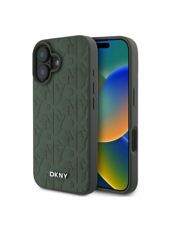 DKNY DKNY PU Usnjena zadnja torbica za iPhone 16 Green